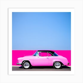 Pink Car Art Print