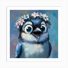 Little Bird In A Flower Crown Poster