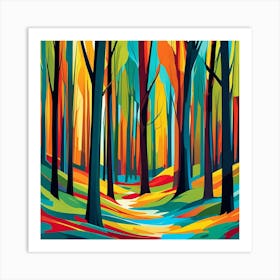 Colorful Forest 2 Art Print