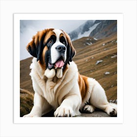 St Bernard Dog 37 Art Print