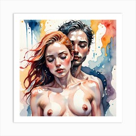 Eternal Embrace: A Symphony of Passion" Art Print