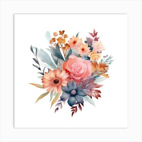 Watercolor Floral Bouquet 3 Art Print