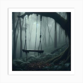 Swing In The Forest Art Print