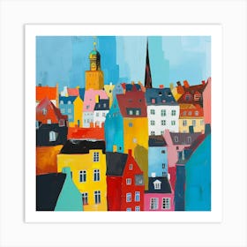 Abstract Travel Collection Copenhagen Denmark 3 Art Print