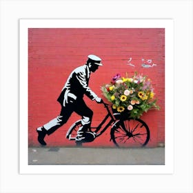 Flowers On A Bike Art Print