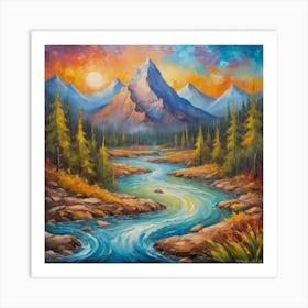 river morning Art Print