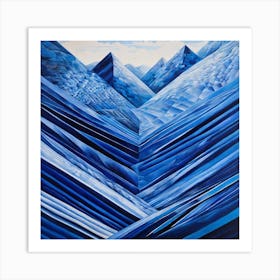 Op art, Blue mountains 3 Art Print