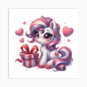 Valentine's Day, Unicorn 1 Art Print