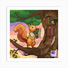 Squirrel In A Tree Art Print