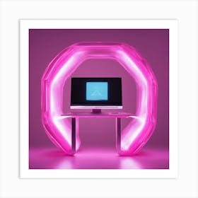 Furniture Design, Tall Computer, Inflatable, Fluorescent Viva Magenta Inside, Transparent, Concept P (2) Art Print