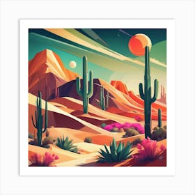 Cactus Desert 4 Art Print