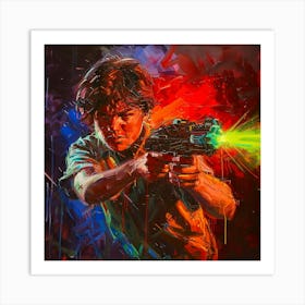 Boy With A Gun Art Print