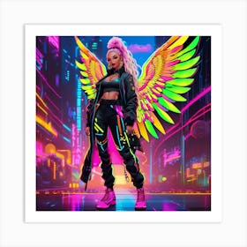 Neon Angel 40 Art Print