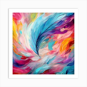 Abstract Colorful Feather Painting Art Print