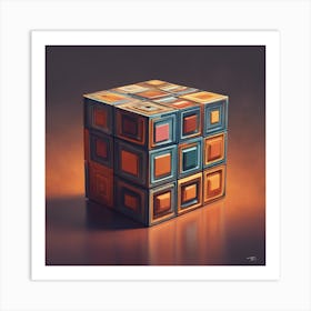 483009 70s Cube Square Art Print Xl 1024 V1 0 Art Print