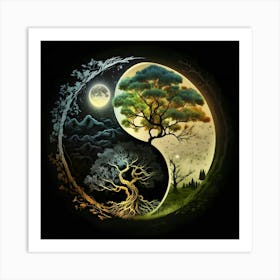 Yin Yang Tree Art Print