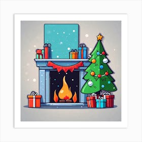 Christmas Tree With Presents 37 Art Print