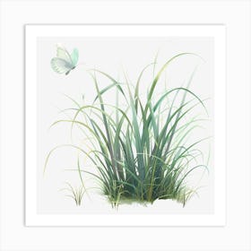 Watercolor-Spring-Grass-Clipart.7 Art Print