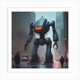 Robot In The City 92 Art Print