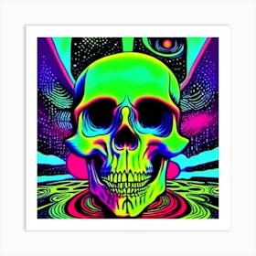 Psychedelic Skull Art Print