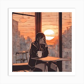 Girl At The Window Art Print