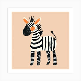 Charming Illustration Zebra 4 Art Print