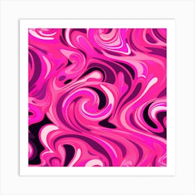 Bright Pink Swirls Art Print