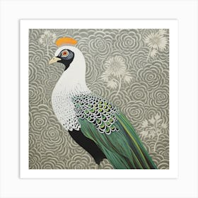 Ohara Koson Inspired Bird Painting Pheasant 4 Square Art Print