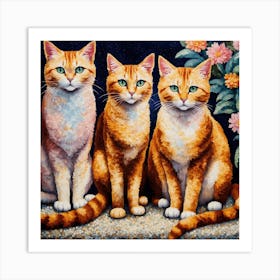 Clowder of cats Art Print