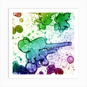 Watercolor Abstraction Baby Elephant Art Print