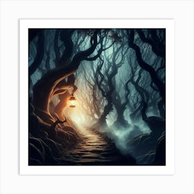 Dark Forest Path 1 Art Print