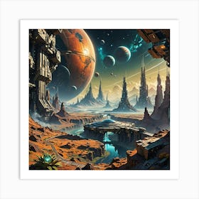 Space moonscape Art Print