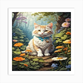 Cat In The Forest 1 Art Print