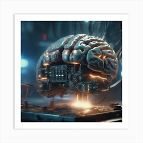 Cyborg Brain 15 Art Print