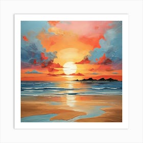 Sunset On The Beach 14 Art Print