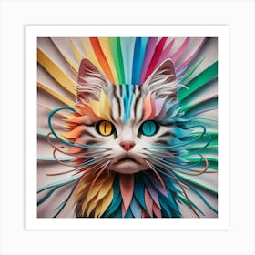 Rainbow Cat Art Print