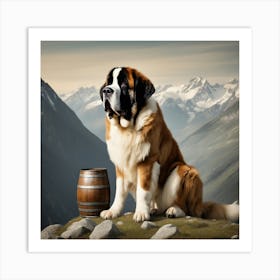 St Bernard Dog 106 Art Print