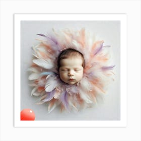 Portrait Of A Newborn Baby Art Print