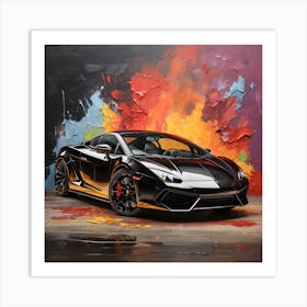 Black Lamborghini 1 Art Print