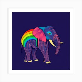 Rainbow Elephant Art Print