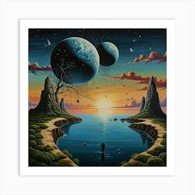 Leonardo Lightning Between Two Worlds Surrealism Art 0 Art Print