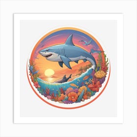 Sharks In The Ocean Art Print