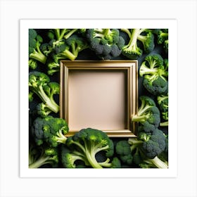 Green Broccoli In A Frame Art Print