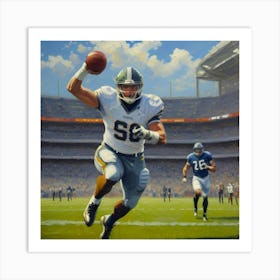 The Protector Football Player on the Field Art Print