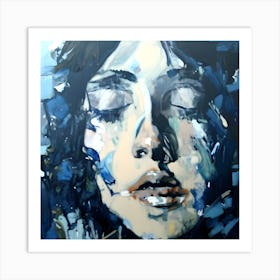 'Blue Eyes' Female Abstract Painting Art Print