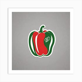 Green And Red Pepper Art Print