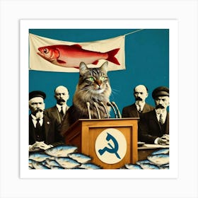 Communist Cat 1 Art Print