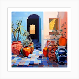 TeMoroccan Pots and Archway Art Print