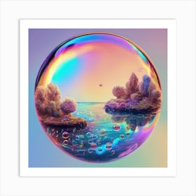 Waterscape Bubble Holographic Art Print