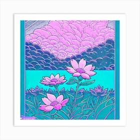 Psychedelic Flowers Art Print